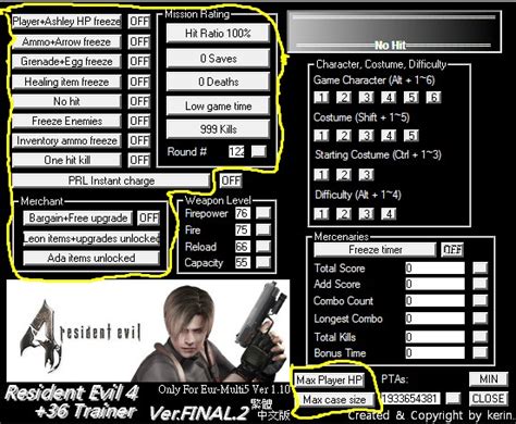 Edit 3 Added Nightmare&92;Inferno locations (not much really different) Anything else that should be added let me know Archived post. . Re4 remake cheat engine table